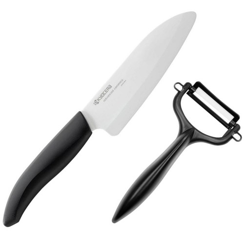Набор из керамического ножа Kyocera FK-140WH-BK и овощечистки CP-10NBK (ALE020511)